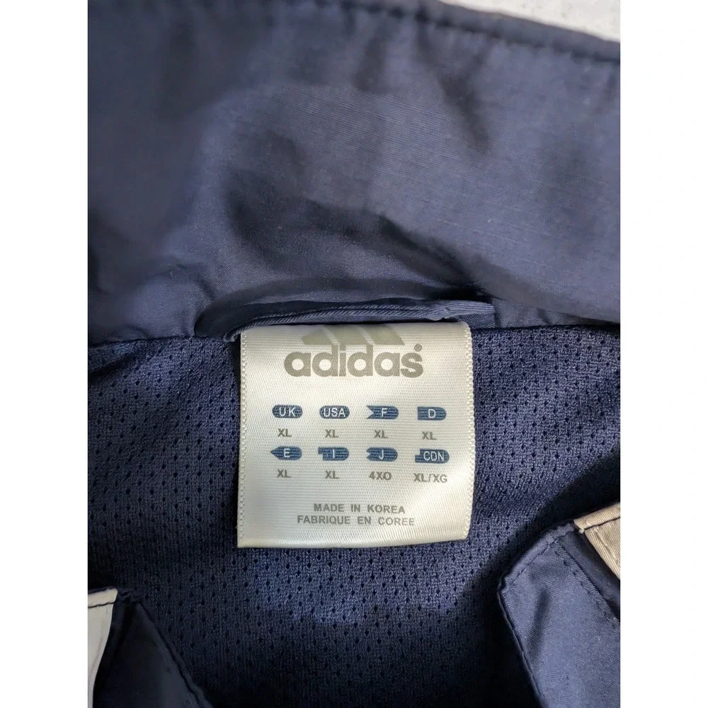 Adidas New York Yankees Windbreaker Jacket Mens XL Blue Track Vintage 90s Full Z